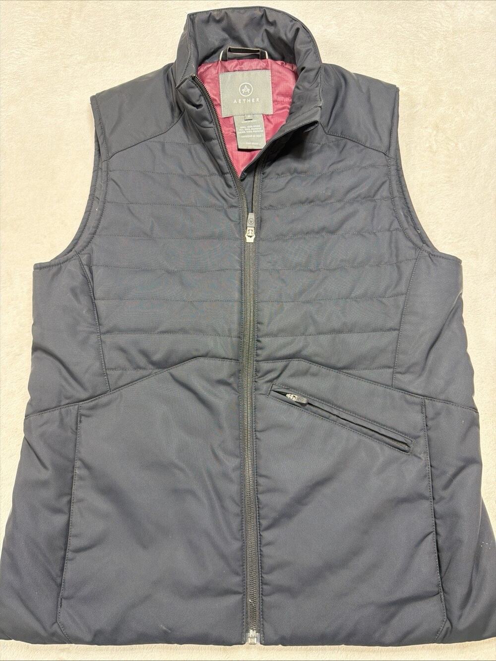 AETHER Apparel Men's Size 2 Medium M Insulated Padded Puffer Vest Black Zip Up